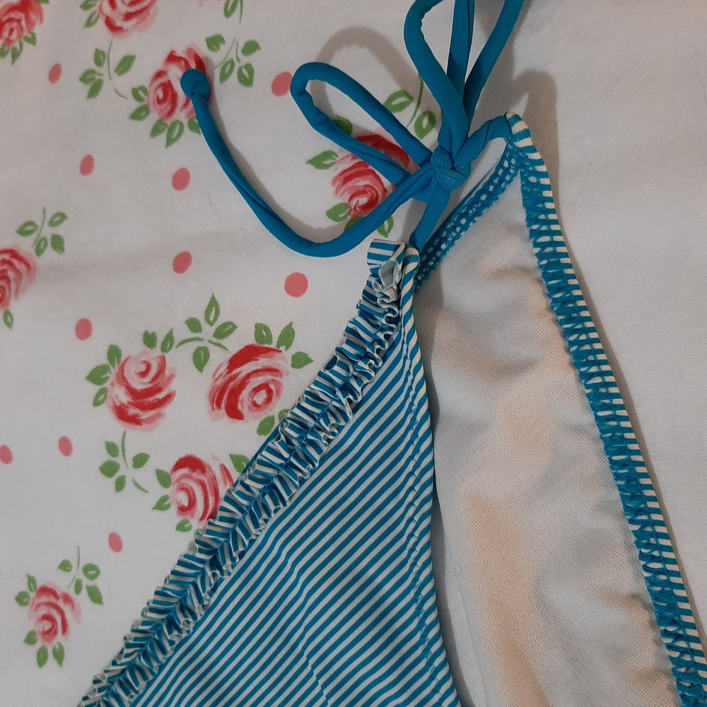 Blue Striped Bikini Bottom